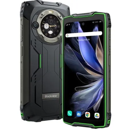 Blackview Telefon Mobil Blackview BV9300 Pro, Procesor MTK Helio G99, IPS 6.7, 8GB RAM, 256GB Flash, Camera Duala 64 + 8 MP, Wi-Fi, 4G, Dual SIM, Android, Negru/Verde