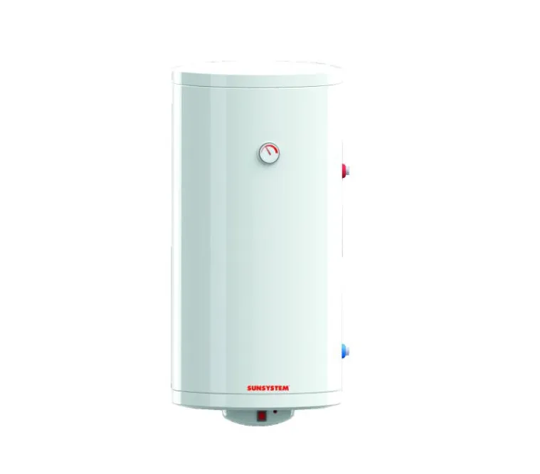 Boiler termoelectric Sunsystem BB NL2 150 V S1 3KW cu o serpentina, 150 litri, putere serpentina 15 kw, putere electrica 3 KW, serpentina pe partea dreapta, reglaj extern al temperaturii, izolatie termica