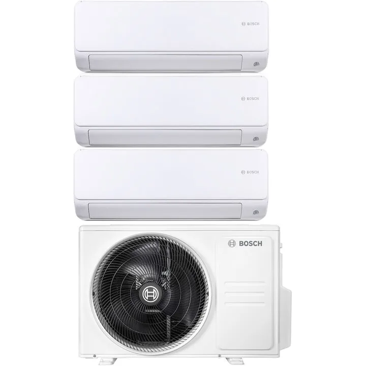 BOSCH Aparat de aer conditionat multi-split Bosch Seria 6000i, 2 x 9000 + 12000 BTU, unitate externa 27000 BTU, Clasa A++/A+, Wi-Fi Ready