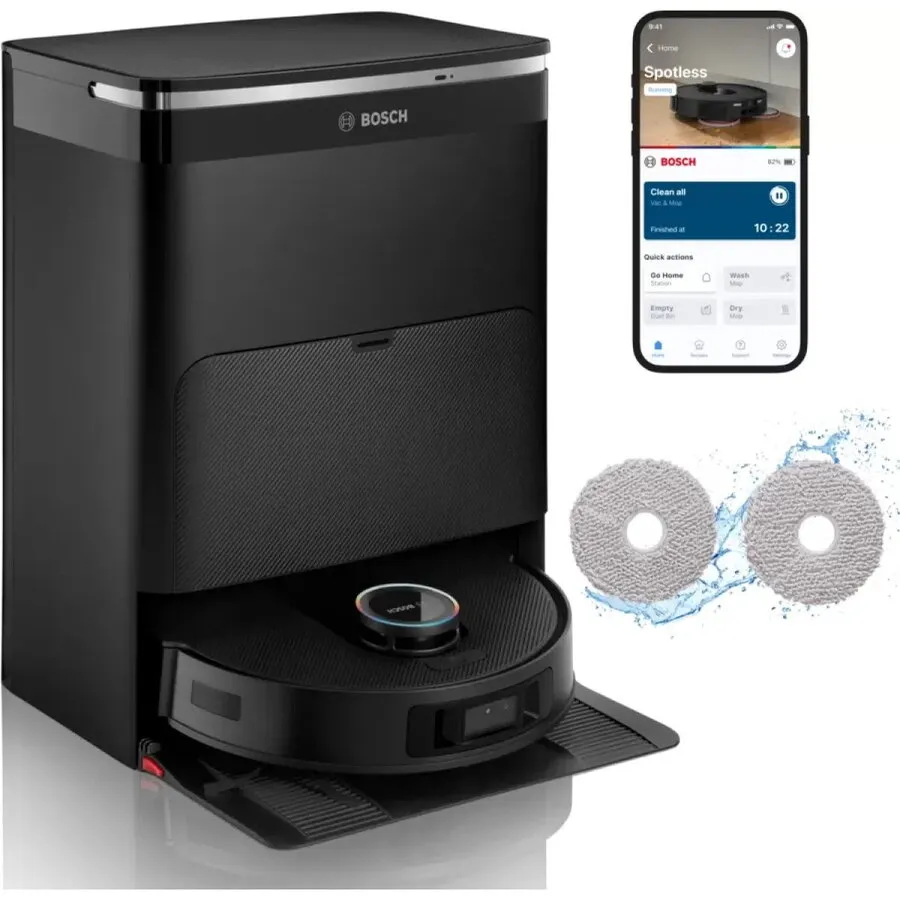BOSCH Aspirator Robot Bosch Spotless Max Cam BCRDW3BX Functie Mop Statie Automata Negru