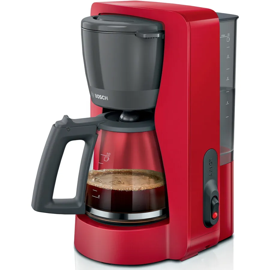 BOSCH Cafetiera Bosch My Moment TKA2M114, 1.37 l, cana sticla, sistem antipicurare, oprire automata, rezervor de apa detasabil, cu sistem de umplere usoara,Rosu
