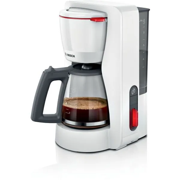 BOSCH Cafetiera Bosch My Moment TKA3M131, 1.37 l, cana sticla, sistem antipicurare, oprire automata, rezervor de apa detasabil, cu sistem de mentinere la cald,Alb
