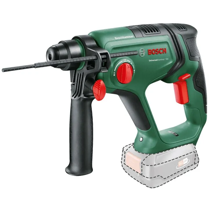 BOSCH Ciocan rotopercutor pe acumulator Bosch UniversalHammer 06039D6000, 18 V, 2000 RPM, 2 J, 25 mm diametru maxim gaurire, limitator adancime, fara acumulator/incarcator