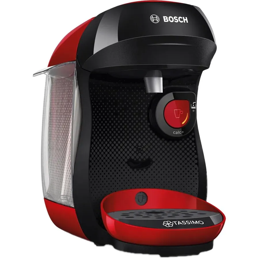 BOSCH Espressor capsule, BOSCH Tassimo Happy Friendly, TAS103E, rezervor apa 0.7l, 1400W, rosu-negru