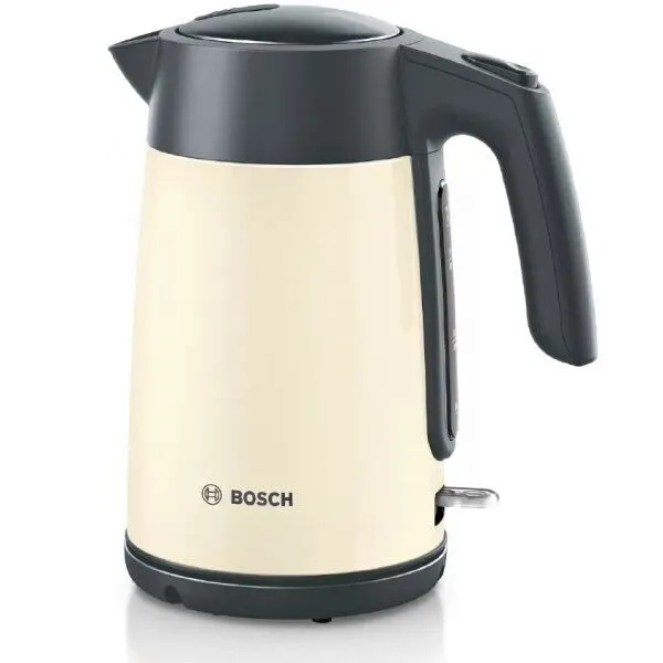 BOSCH Fierbator de apa BOSCH TWK7L467, 1.7 l, Inox, 2.400 W, cu cana gradata, Indicator exterior, Beige
