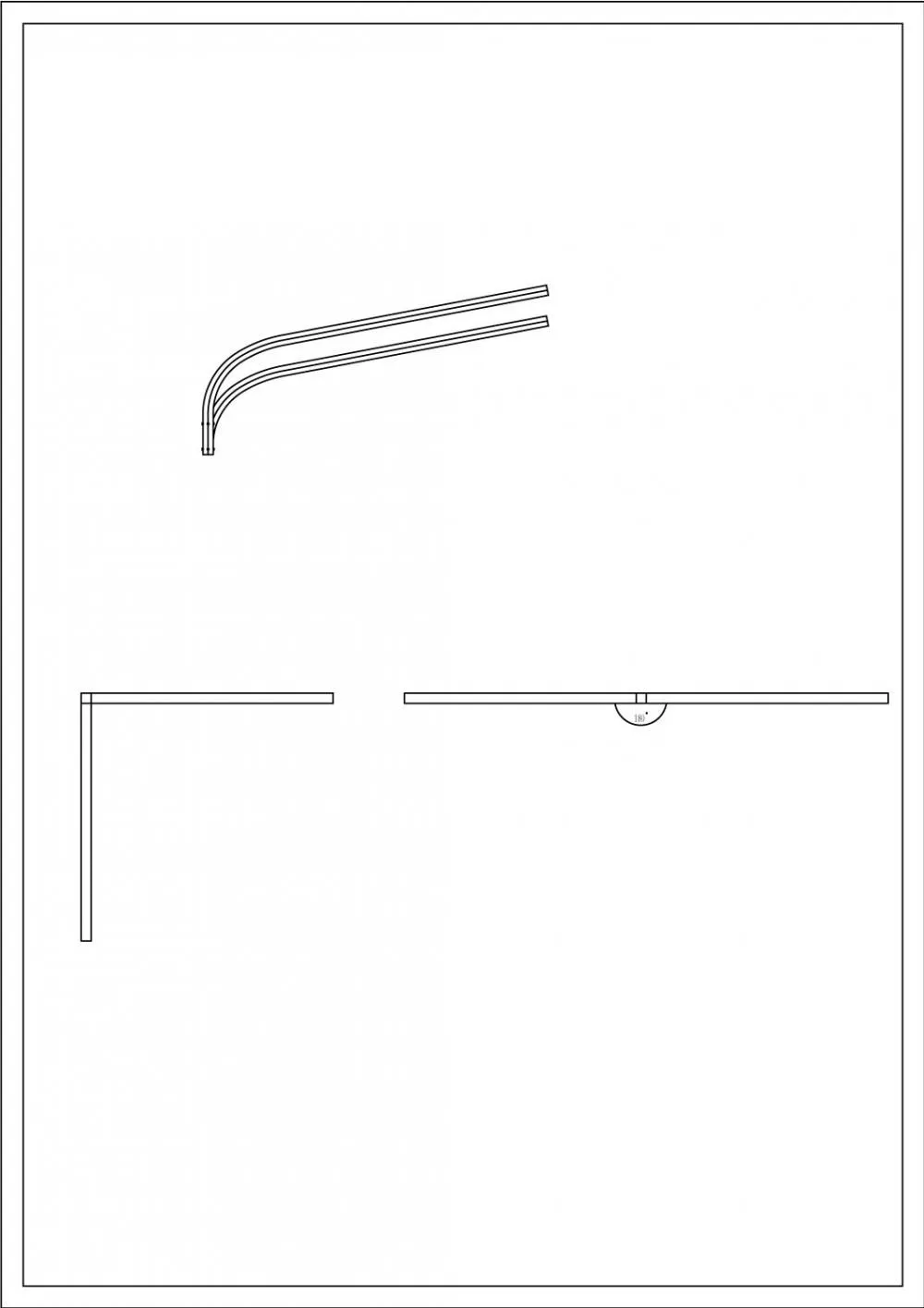 Brat Dublu Curbat 180Â° 1m