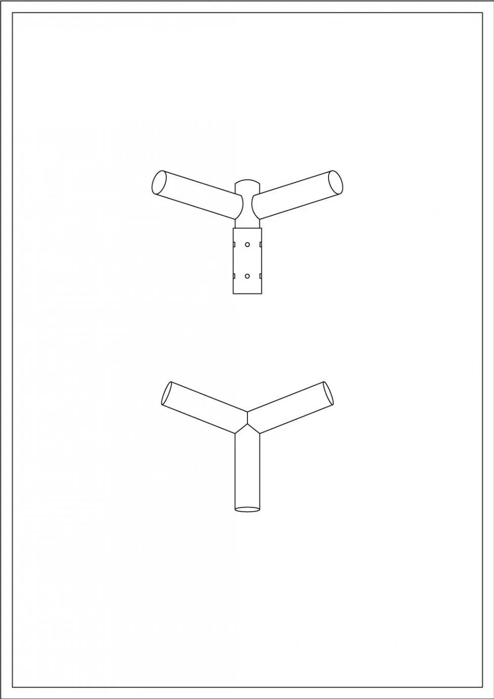 Brat Triplu Drept 120Â° 0.2m