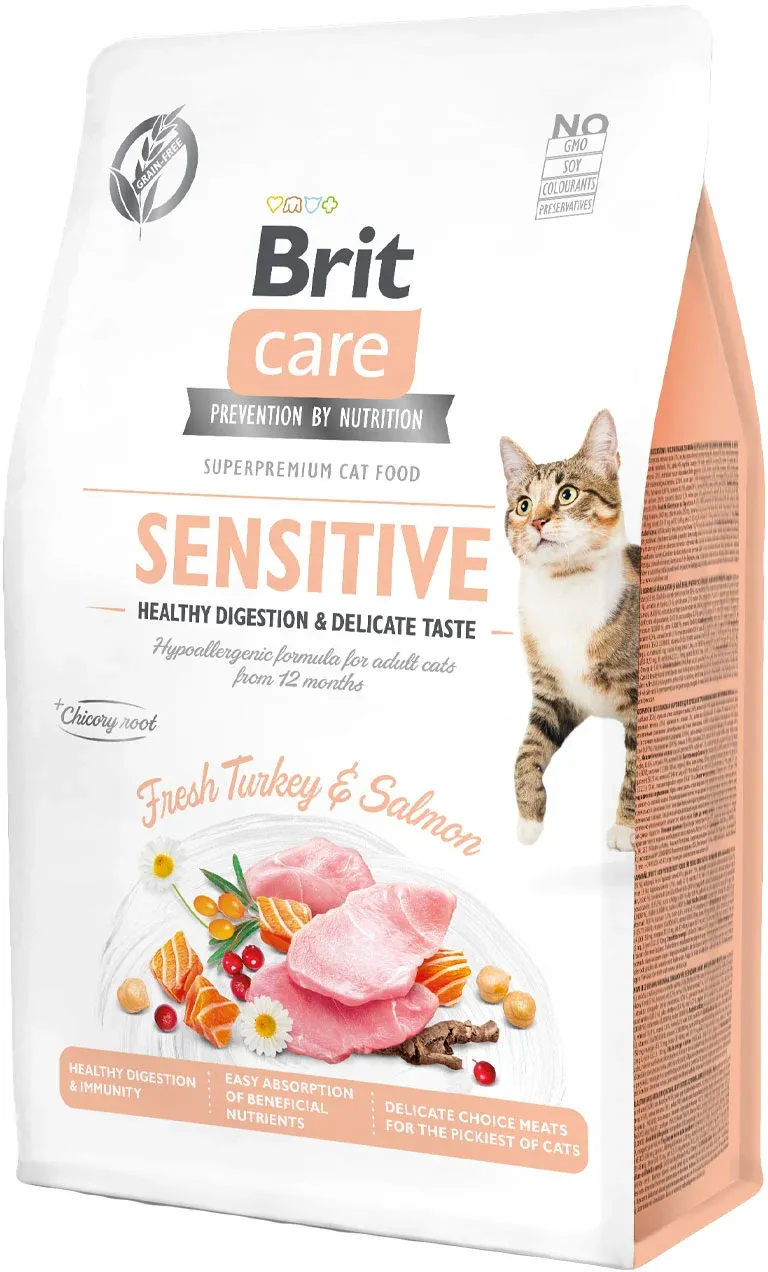 BRIT CARE Hrană uscată pentru pisici, Sensitive Healthy Digestion&Delicate Taste