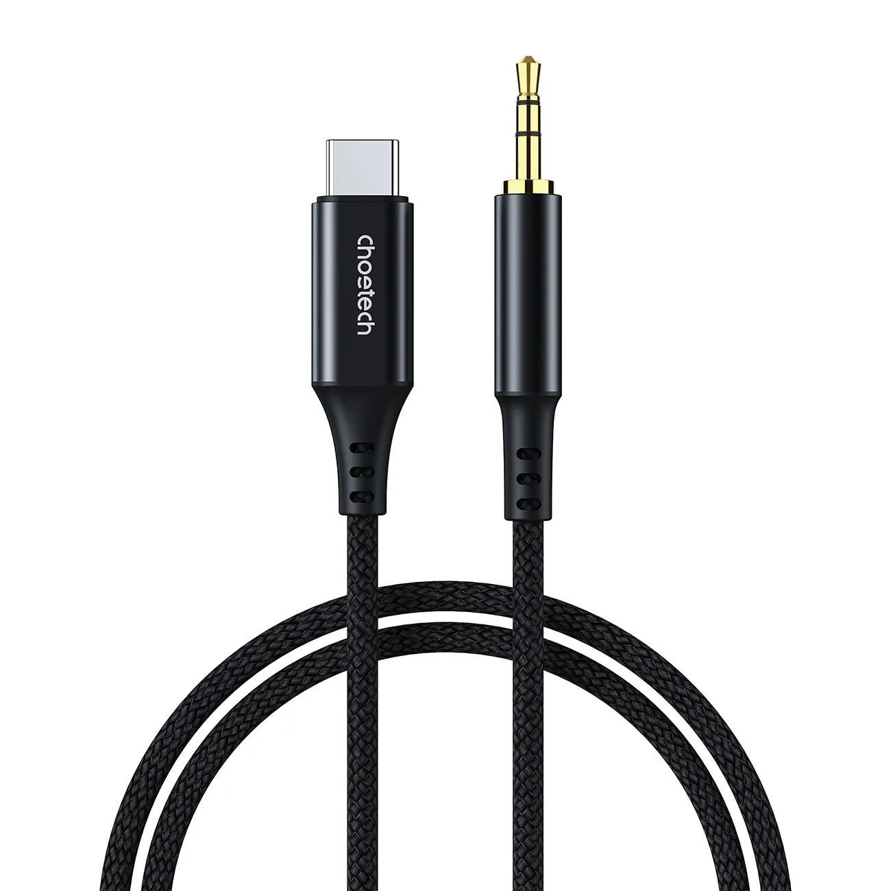 Cablu audio Choetech AUX006, tata USB-C la tata jack 3.5 mm, 1m, Negru