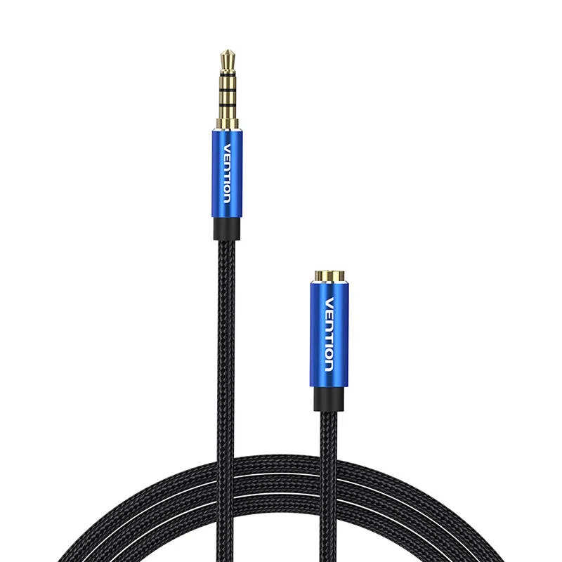 Cablu audio TRRS Vention BHCLJ, tata mini jack 3.5 mm la mama mini jack 3.5 mm, 5m, Albastru