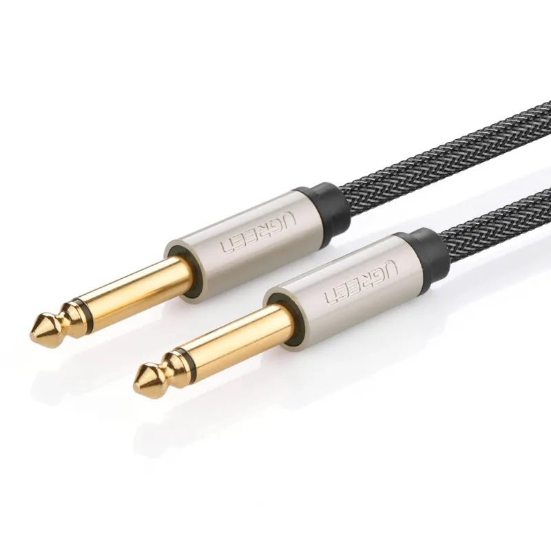 Cablu audio UGREEN AV128, 2x Jack 6.35mm tata, 5m, Gri
