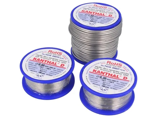 Cablu: fir de rezistenţă -100÷1300°C Ambalaj:0,1kg Øext:0,5mm KANTHAL-D-0.50/100