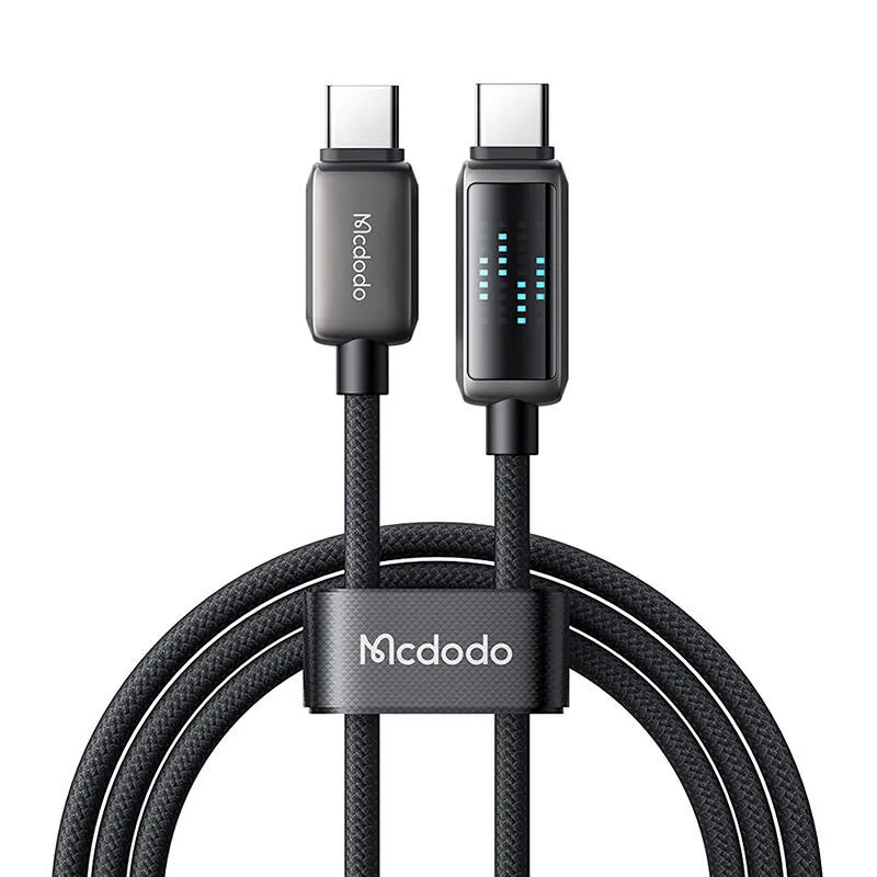 Cablu pentru incarcare si transfer date Mcdodo CA-4250, 2x USB-C, Display LED, 100W, 5A, 1.2m, Negru