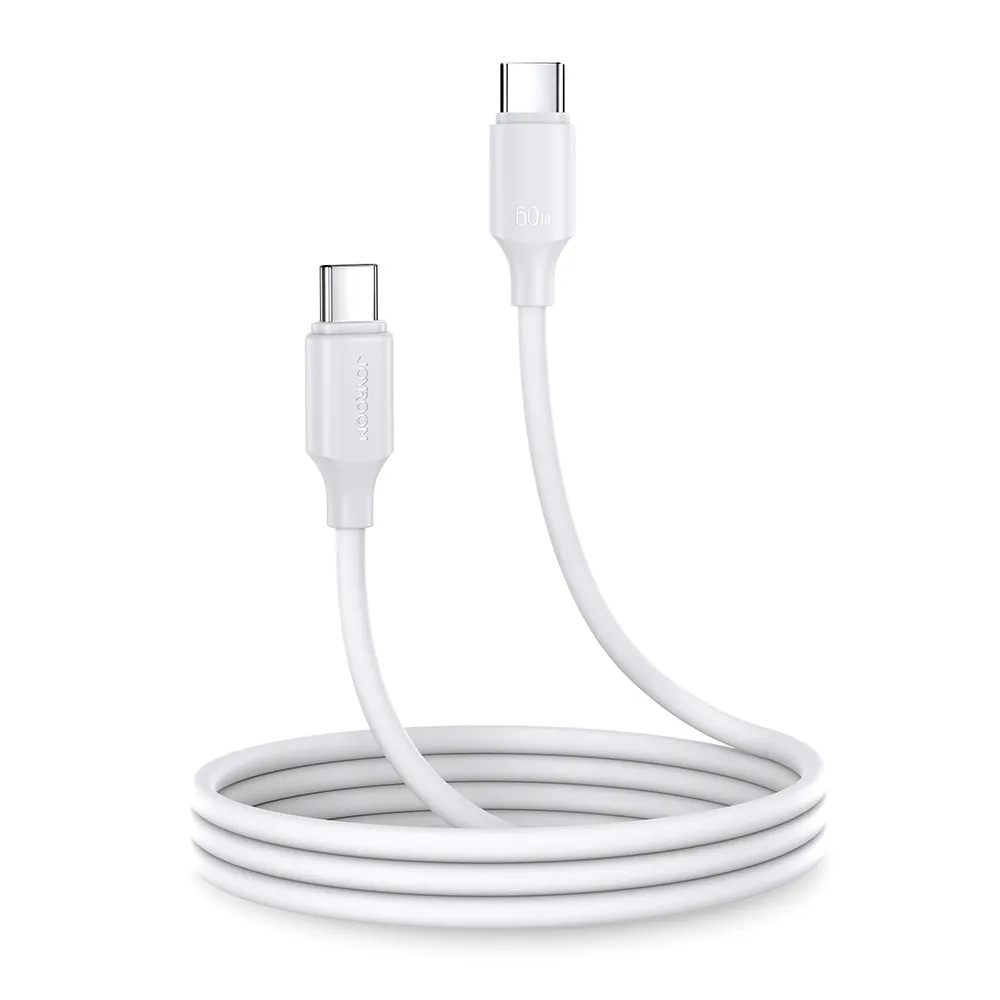 Cablu pentru incarcare si transfer de date Joyroom S-CC060A9, 2x USB Type-C, PD 60W, 1m, Alb