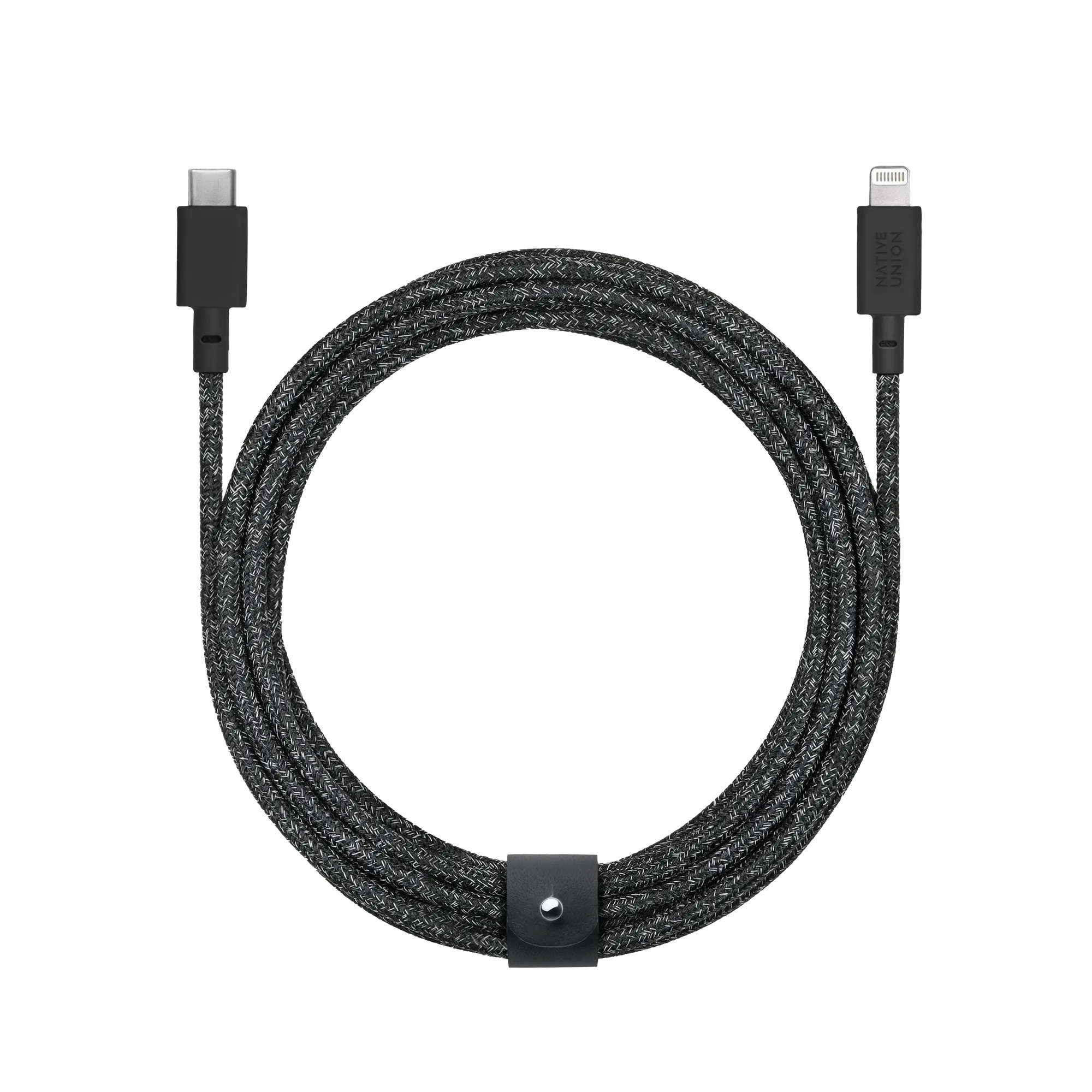 Cablu pentru incarcare si transfer de date Native Union Belt XL, USB-C/Lightning, PD 27W, 480Mbps, 3m, Cosmos