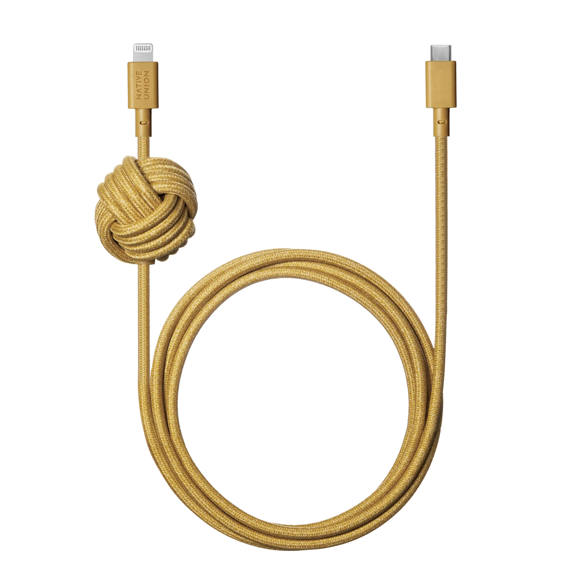 Cablu pentru incarcare si transfer de date Native Union Night, USB-C la Lightning, 60W, 480Mbps, 3m, Kraft