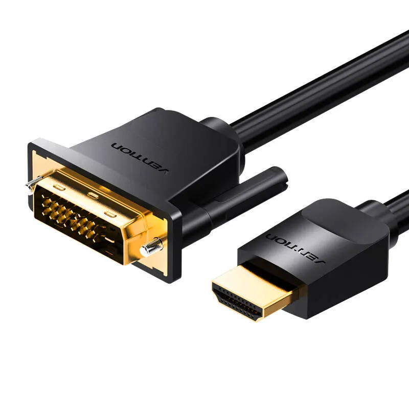 Cablu video Vention ABFBG, DVI 24+1 tata - HDMI tata, 4K, 60Hz, 1.5m, Negru