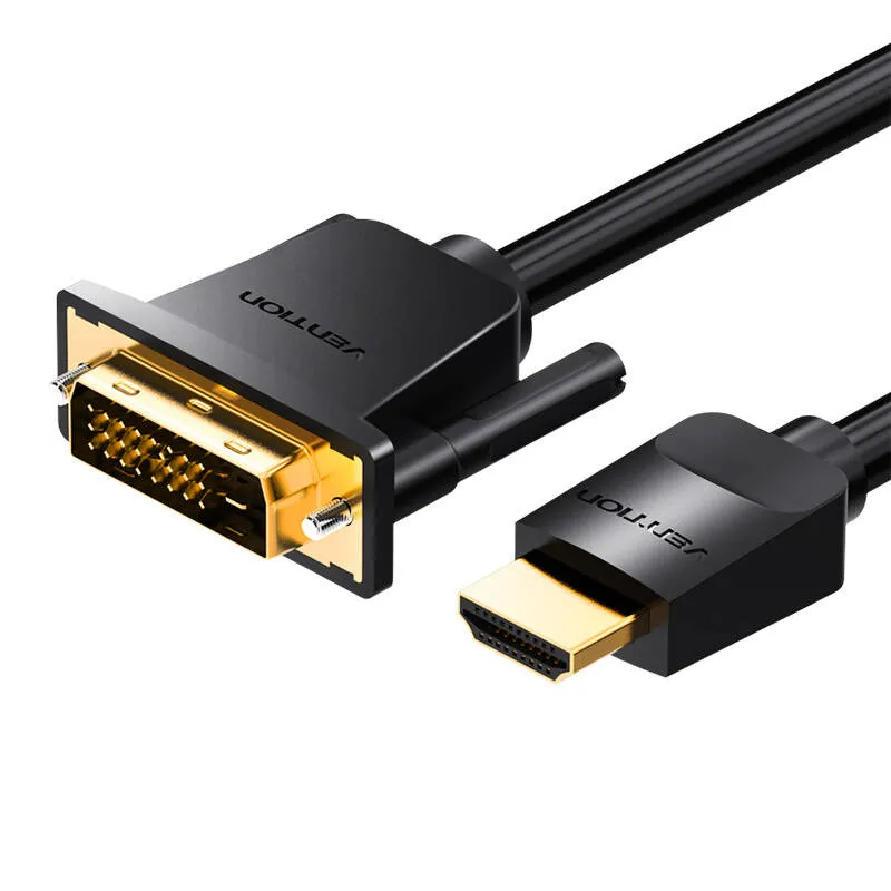 Cablu video Vention ABFBJ, DVI 24+1 tata - HDMI tata, 4K, 60Hz, 5m, Negru