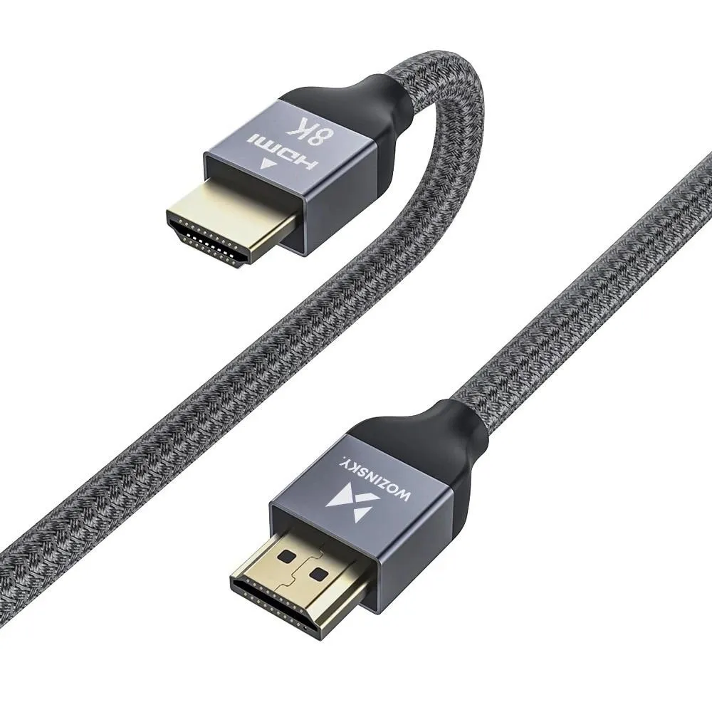 Cablu video Wozinsky WHDMI-10, HDMI tata - HDMI tata, 8K, 60Hz, 1m, Argintiu
