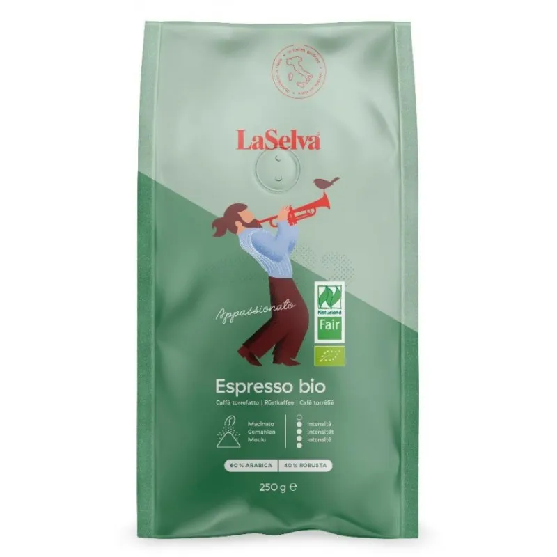 Cafea Espresso Bio si Fair Macinata, Apassionato, 250 g, La Selva