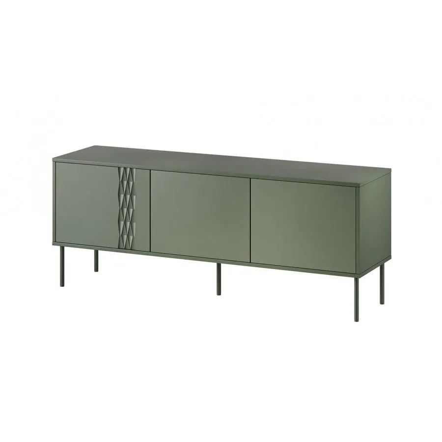 Cama&nbsp;MEBLE Comoda Cama Meble RTV, set Tresse, 3 usi, 150x40x55 cm, Verde