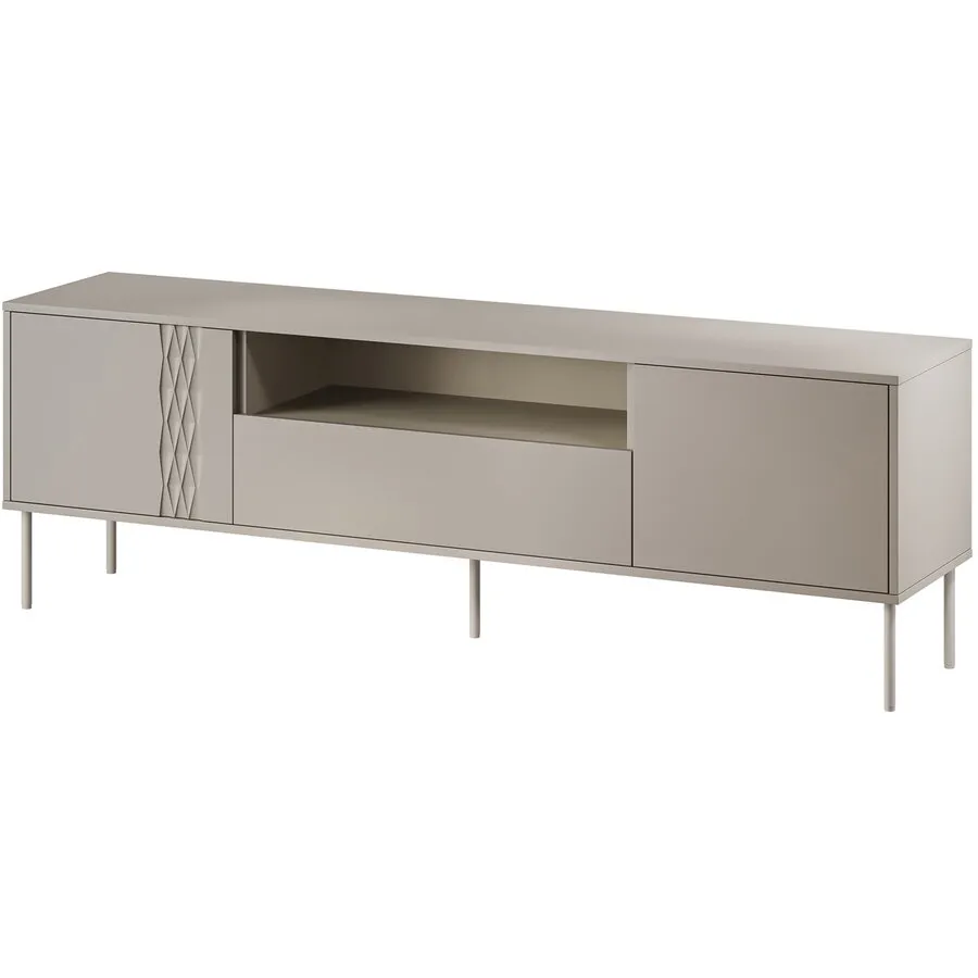 Cama&nbsp;MEBLE Comoda RTV Cama Meble Tresse, 3 usi, 1 raft, 180x40x54,5 cm, Cashmere matt