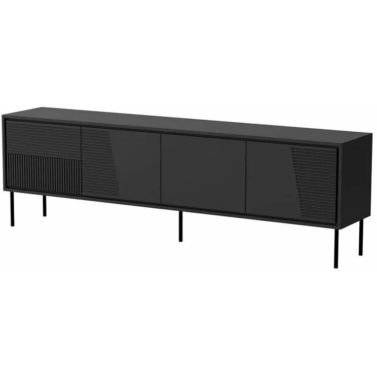 Cama&nbsp;MEBLE Comoda  TV Cama Meble Abi 4D, 200x38x62, Negru mat