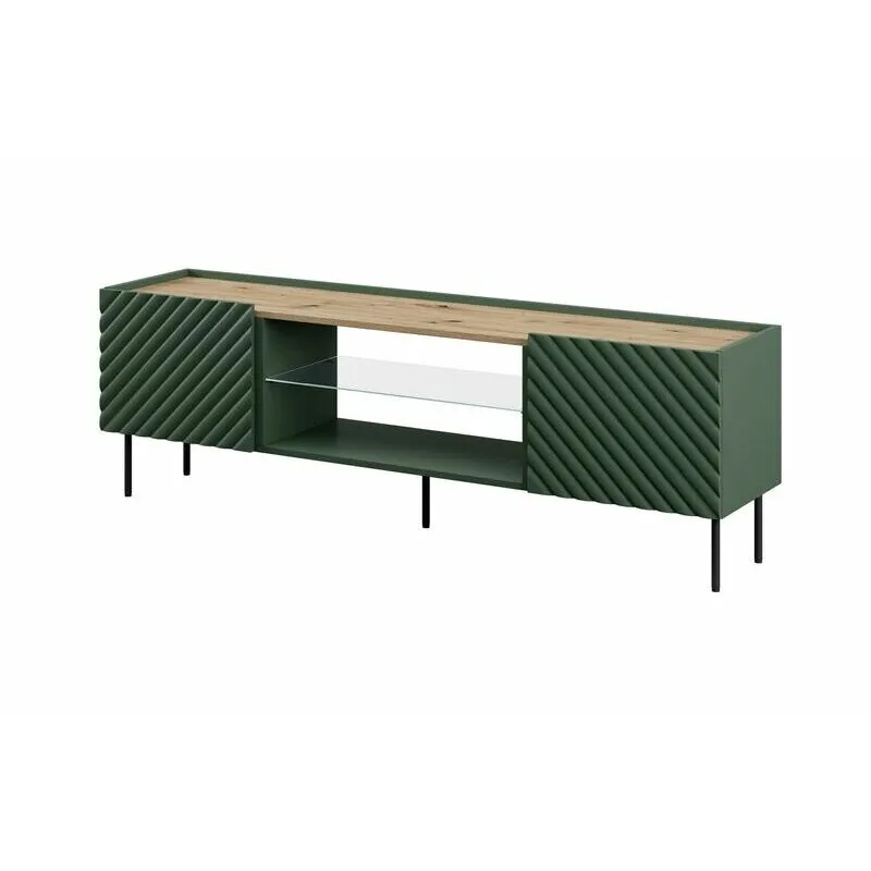 Cama&nbsp;MEBLE Comoda TV Cama Meble  EF Onda 180,5x40xH58,39 , Verde, Montat pe picioare sau pe perete