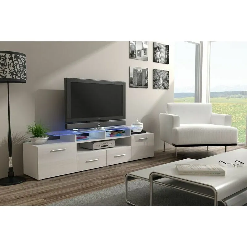 Cama&nbsp;MEBLE Comoda TV Cama Meble Evora 200 , Alb lucios