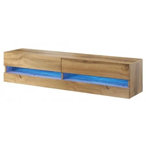 Cama&nbsp;MEBLE Comoda TV, Cama Meble, Pal, 30x40x180cm, Iluminare LED, Maro