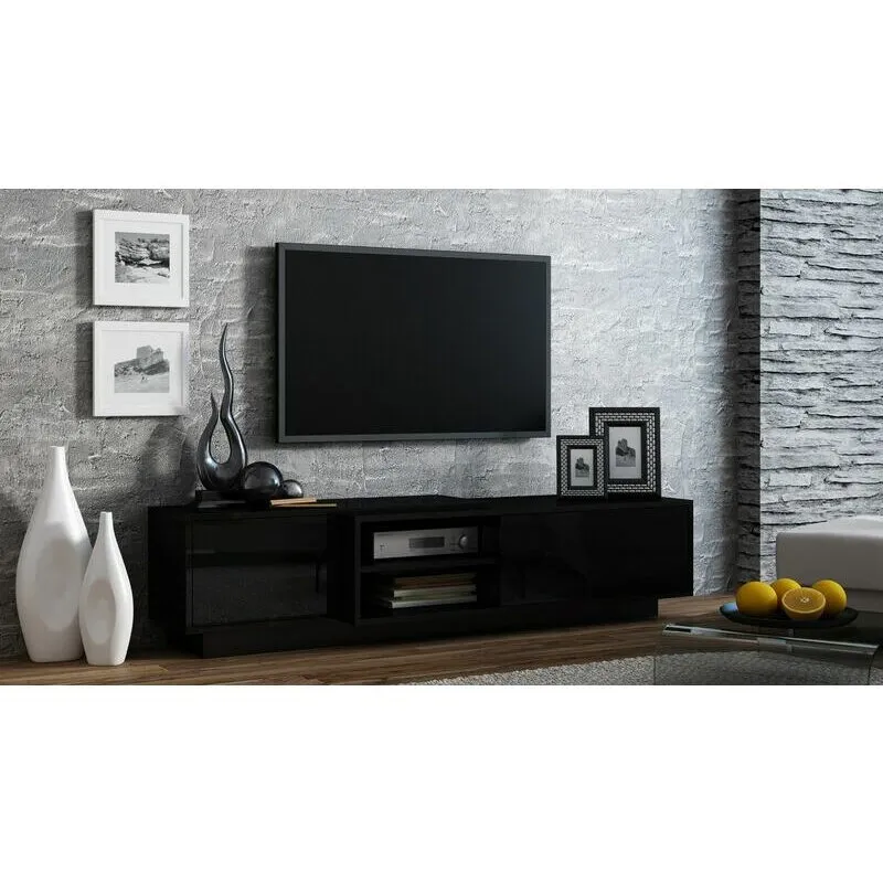 Cama&nbsp;MEBLE Comoda TV Cama Meble Sigma1 180, PAL-MDF, Negru