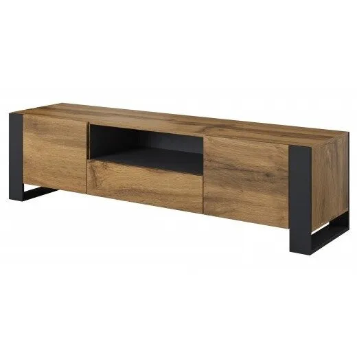 Cama&nbsp;MEBLE Comoda TV Cama Meble Wood, 1800x440x480 mm, Maro-Negru