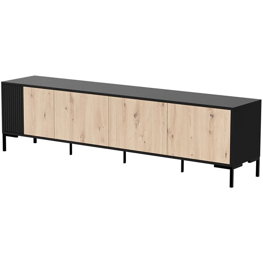 Cama&nbsp;MEBLE Dulap Cama Merci 400010 RTV 200 x 40 x 54 cm, Negru-Stejar