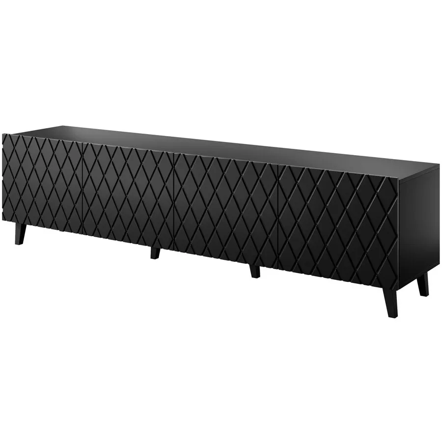 Cama&nbsp;MEBLE Dulap Cama Merle RTV Asti,  200x42x52, Negru mat