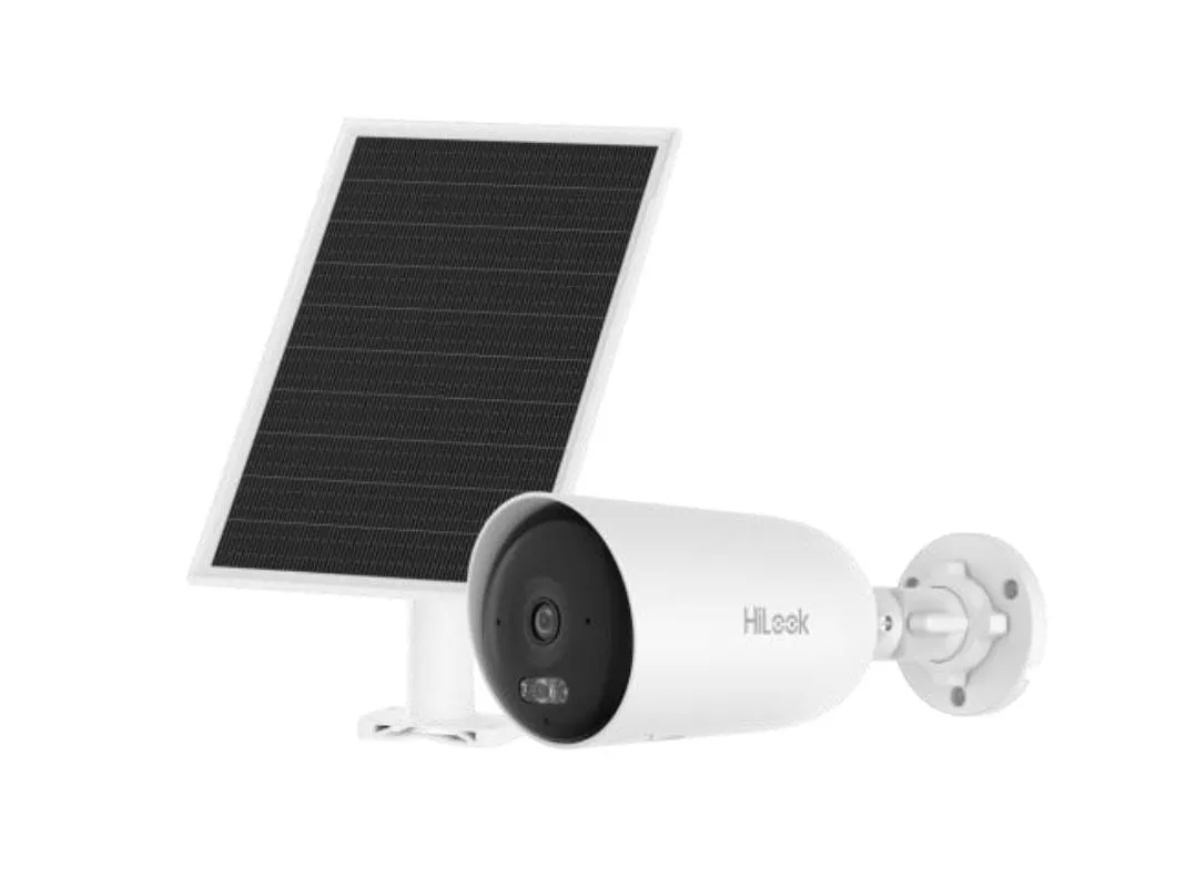Camera 4G LTE cu panou solar si baterie HiLook, 4MP, lentila 2.8mm, 8W, 9000mAh, iluminare duala 30m, audio, slot SD, IP66 - IPC-CFS04/4G-SIM