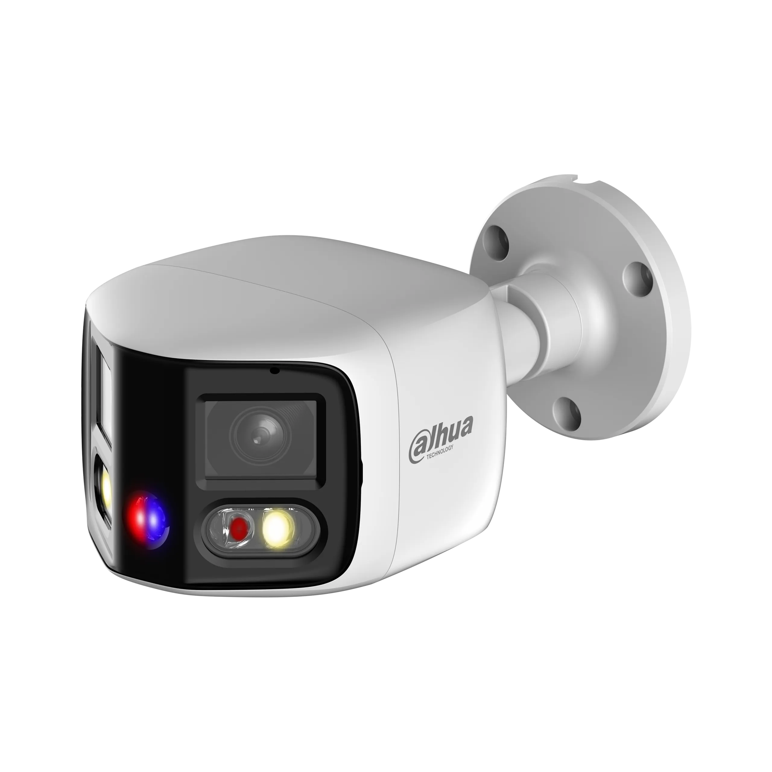 Camera de exterior IP Dahua WizSense TiOC Duo Active Deterrence, 2 x 4 MP, 180, lentila 2.8 mm, lumina alba 20 m, IR 25 m, microfon, difuzor, slot card, PoE - IPC-PFW3849S-A180-E2-AS-PV-0280B
