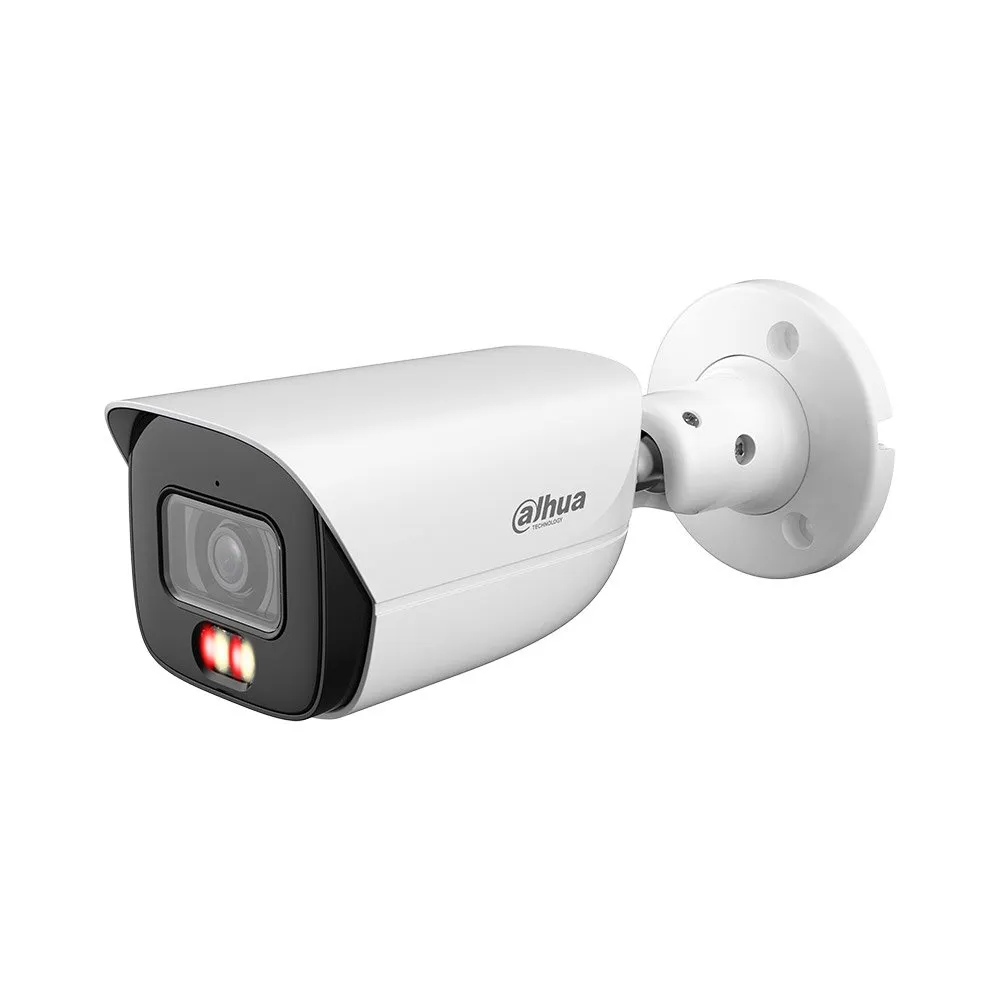 Camera de supraveghere exterior IP cu iluminare duala Dahua WizSense IPC-HFW3849E-AS-IL-0280B, 8 MP, 2.8 mm, IR/Lumina calda 30 m, microfon, slot card, PoE