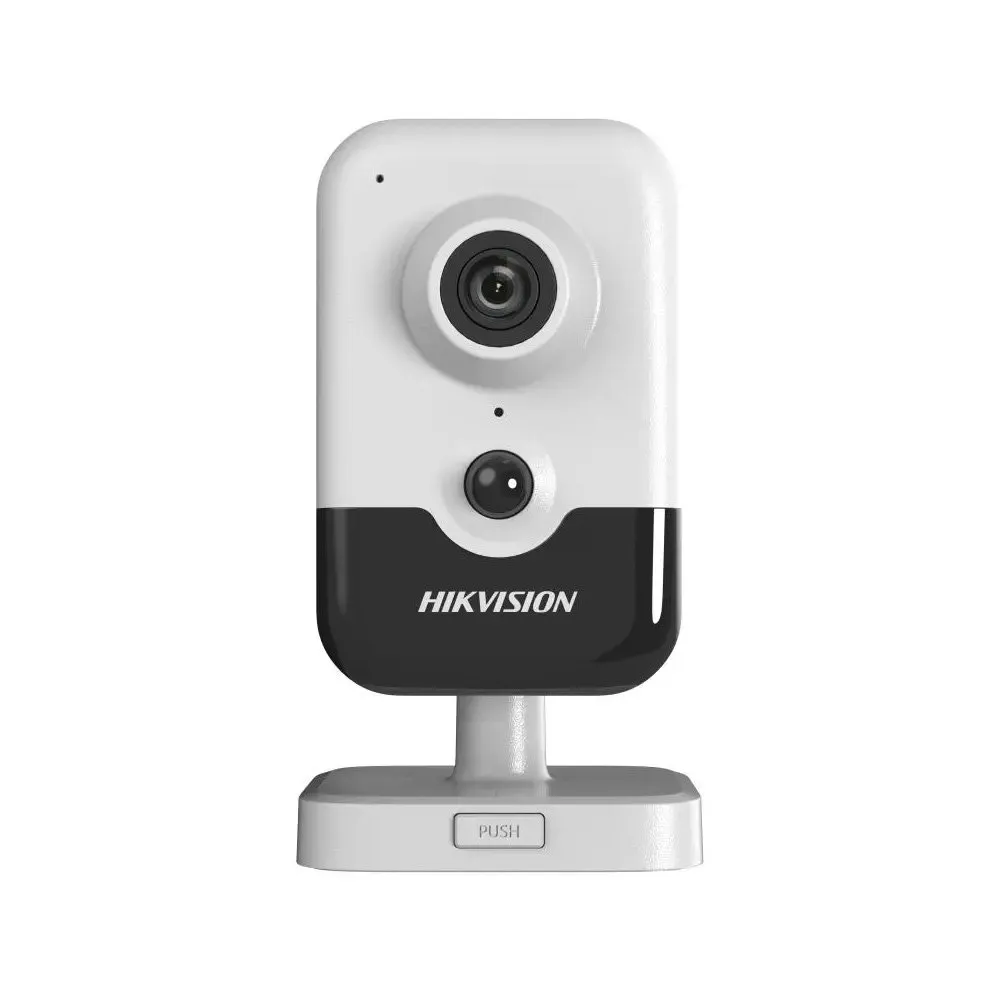 Camera supraveghere interior IP Cube Hikvision AcuSense DS-2CD2446G2-I28C, 4 MP, 2.8 mm, PIR 8 m, IR 10 m, microfon si difuzor, slot card, PoE
