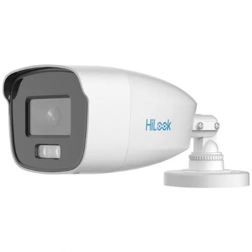 Camera de supraveghere pentru exterior, HDTVI, Hikvision HiLook ColorVu, 3K, 3.6mm, Audio, LED alb 40 m, IP66, metal - THC-B259-MS(3.6mm)