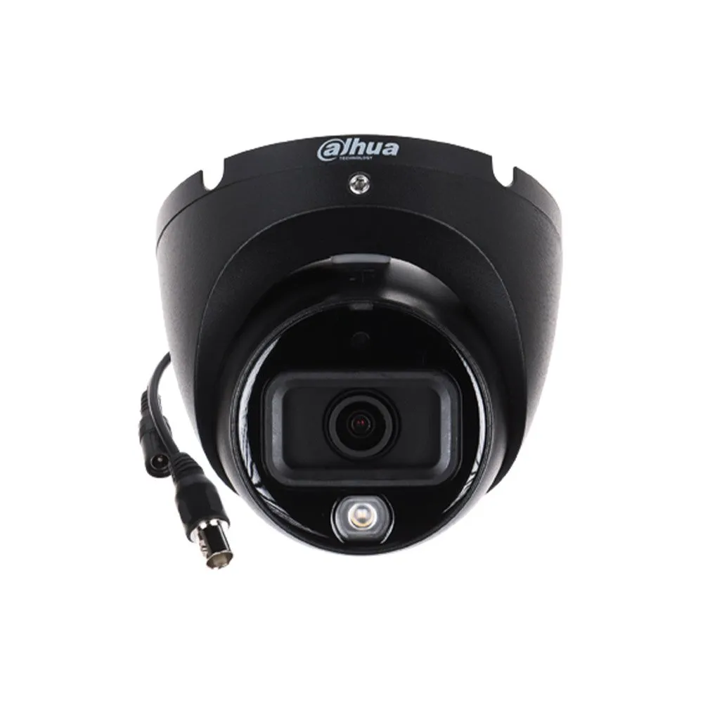 Camera supraveghere Dome cu iluminare duala Dahua HAC-HDW1200TLM-IL-A, 2 MP, 2,8 mm, IR/Lumina alba 20 m, microfon, neagra