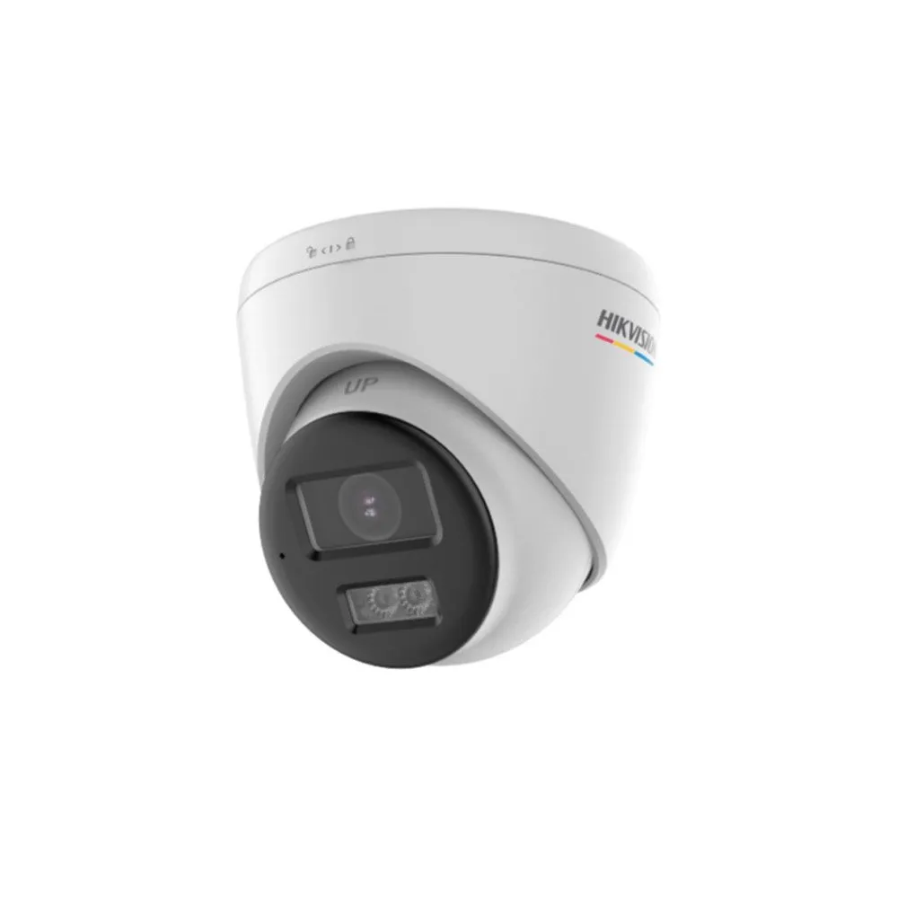 Camera supraveghere Dome cu iluminare duala Hikvision DS-2CE72UF3T-LS, 8 MP, 2.8 mm, IR/lumina alba 40 m, color, microfon