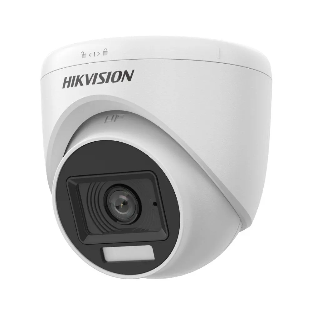 Camera supraveghere Dome Hikvision Smart Hybrid Light DS-2CE76K0T-LPFS, 5 MP, IR/lumina alba 20 m, 2.8 mm