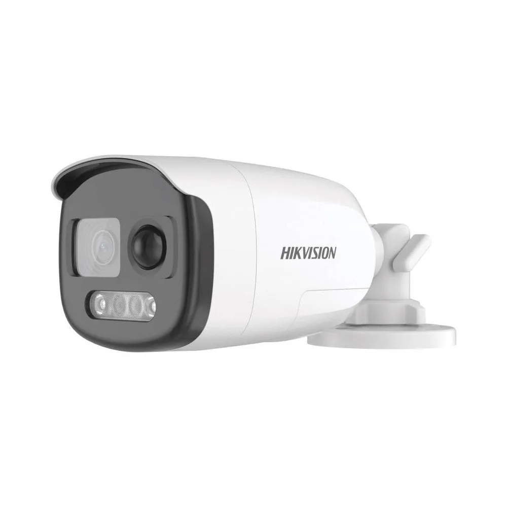 Camera supraveghere exterior ColorVu Hikvision DS-2CE12KF3T-PIRXO-2.8MM, 3K, 2.8 mm, lumina calda 40 m, PIR, sirena, stroboscop, difuzor incorporat