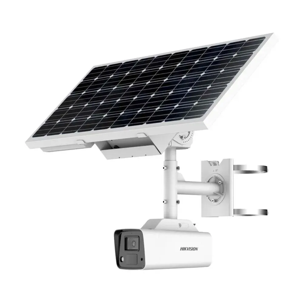 Camera supraveghere exterior cu panou solar Hikvision ColorVu DS-2XS2T47G1-LDH6, 4 MP, GSM 4G LTE, 6 mm, slot card, microfon