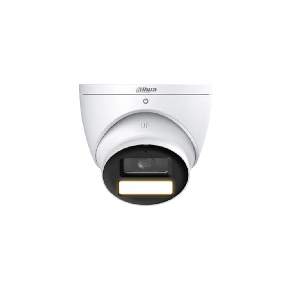 Camera supraveghere exterior Dome HDCVI Dahua HDW1509T-A-LED-0280B-S3, 5 MP, 2.8 mm, lumina calda 40 m, full-color, microfon