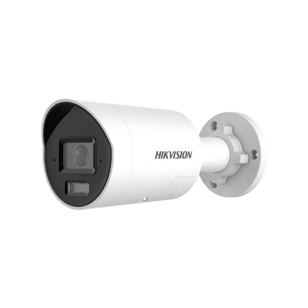 Camera supraveghere exterior IP cu iluminare duala Hikvision ColorVu DS-2CD2047G3-LI2UY/SL, 4 MP, 2.8 mm, IR/lumina alba 40 m, microfon si difuzor, stroboscop, alarma, ONVIF, slot card, PoE