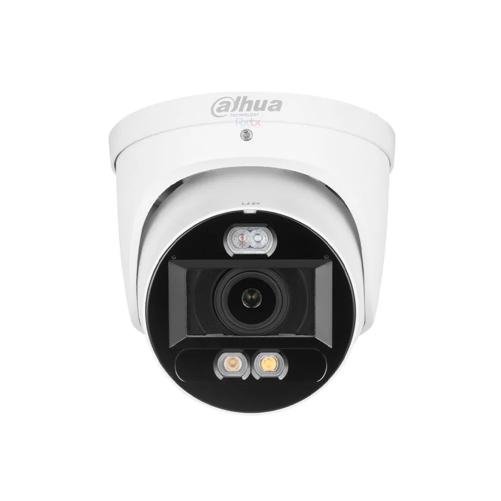 Camera supraveghere exterior IP Dome cu iluminare duala Dahua WizSense Starlight IPC-HDW3849H-ZAS-PV-27135, 8 MP, 2.7-13.5 mm motorizata, lumina alba 40 m, IR 50 m, microfon si difuzor, avertizare luminoasa si sonora, slot card, PoE