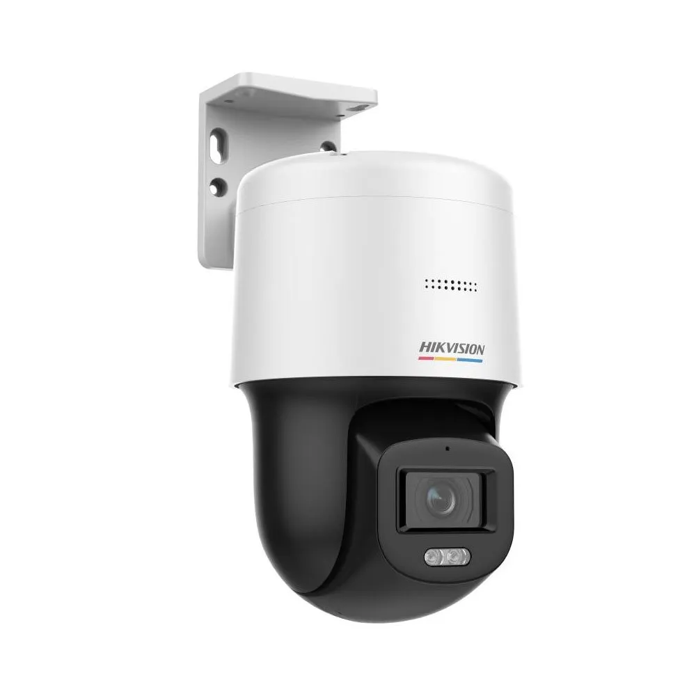 Camera supraveghere exterior IP PT Speed Dome ColorVu Hikvision DS-2DE2C200SCG-EF1, 2 MP, 2.8 mm, microfon/difuzor, lumina alba 30 m, slot card, PoE