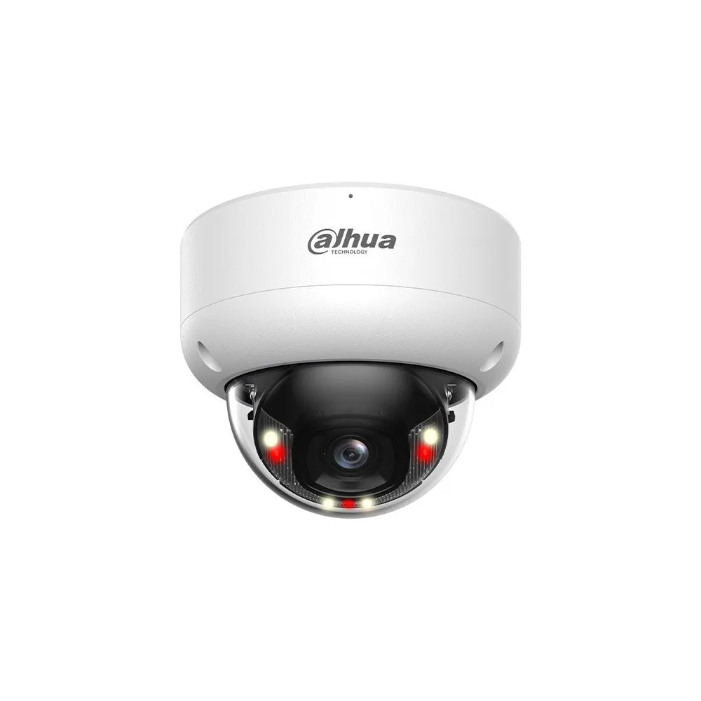 Camera supraveghere IP Dome cu iluminare duala Dahua AcuPick WizSense IPC-HDBW3849E-AS-IL, 8MP, 2.8 mm, IR/lumina alba 30 m, microfon, slot card