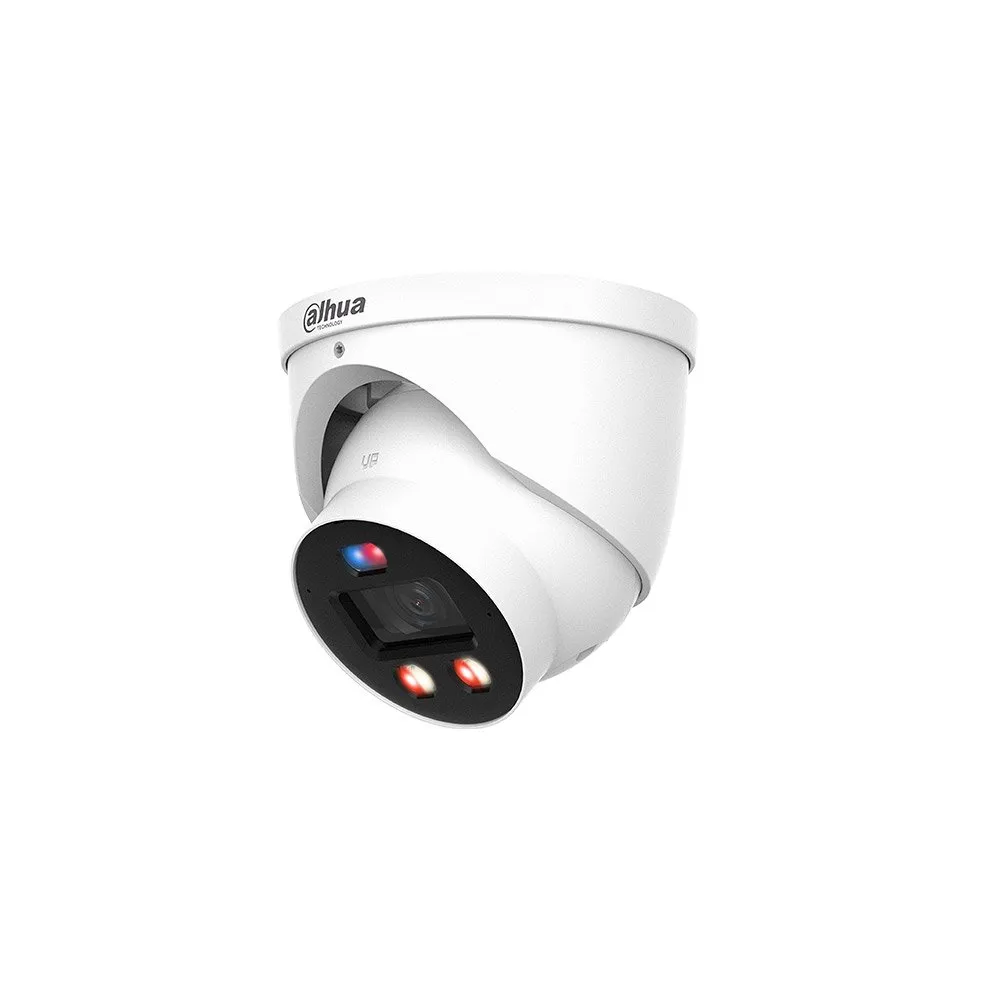 Camera supraveghere IP Dome cu iluminare duala Dahua IPC-HDW3649H-AS-PV-0280B-PRO, 6 MP, 2.8 mm, IR/Lumina calda 30 m, microfon dual si difuzor, slot card,  PoE